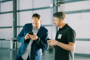 Colorado event vendors networking during a VendrHub event — professionals connecting and collaborating behind the scenes.